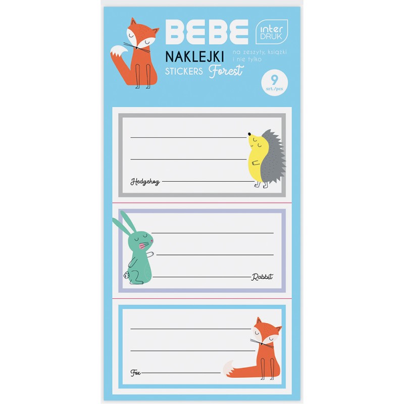 Naklejki n.zeszyty 9szt BEBE Kids Pastel