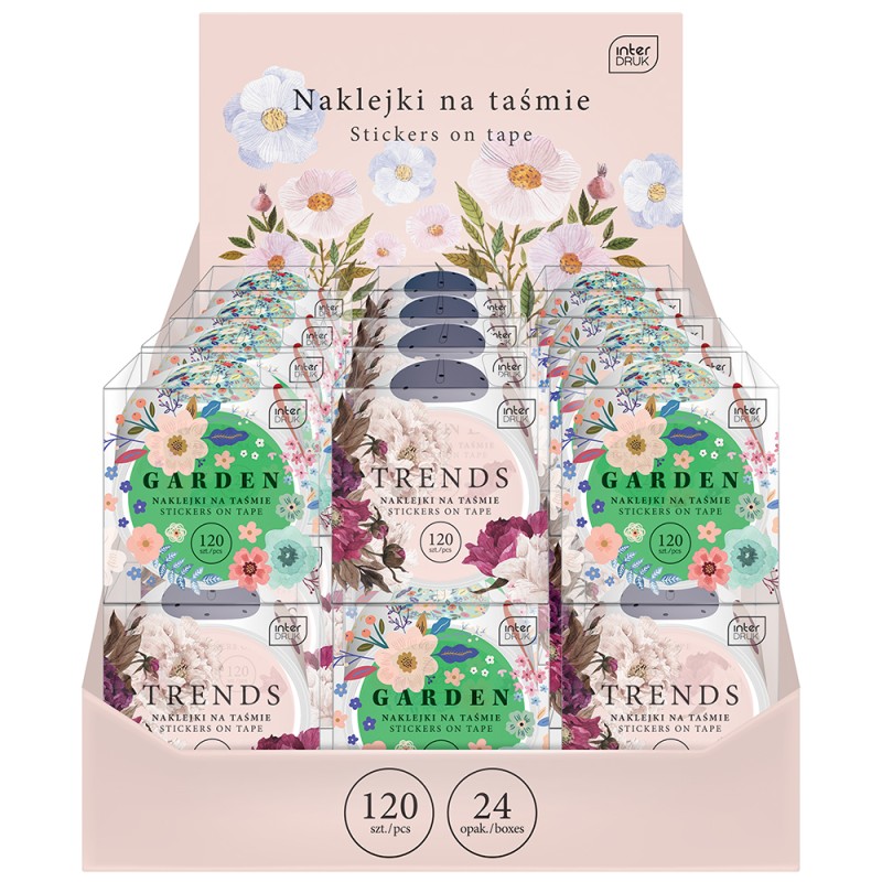 Naklejki na taśmie FLOWERS 24szt