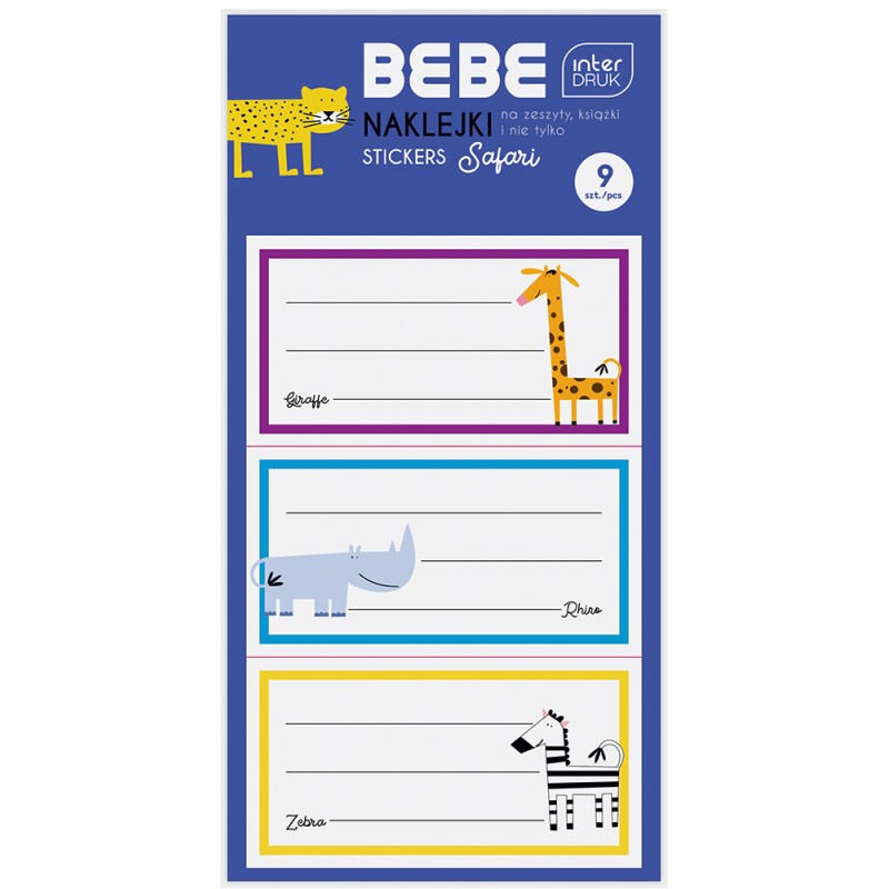 Naklejki na zeszyty 9szt. BEBE KIDS