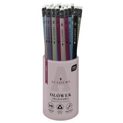 Ołówek grafit.trójk.HB z gumką Academy