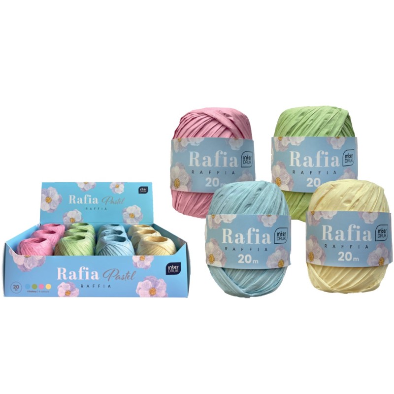 Rafia na szpulce 20m Pastel 