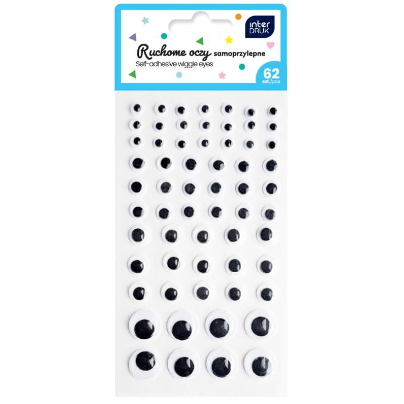 Ruchome oczy samoprzylepne 62szt.