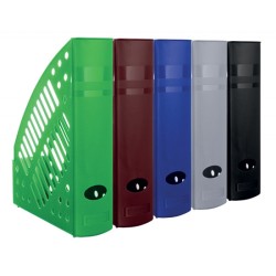 Pojemnik na dokumenty ażurowy DONAU, polistyren, A4, szary