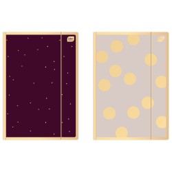 Teczka z gumką A4+ Satin Gold Dots