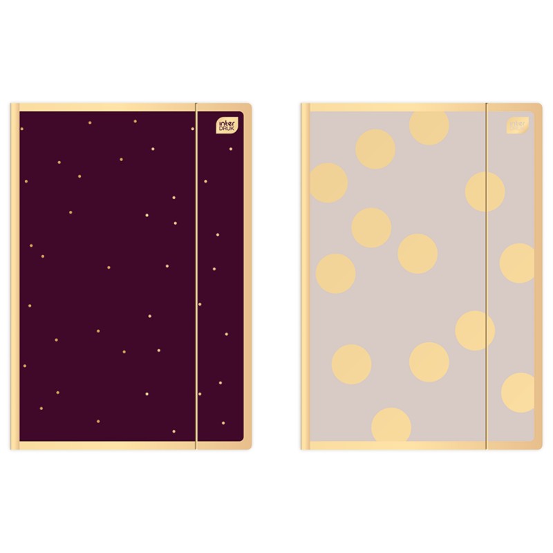 Teczka z gumką A4+ Satin Gold Dots