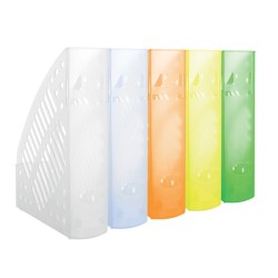 Pojemnik na dokumenty ażurowy DONAU, polistyren, A4, transparentny niebieski