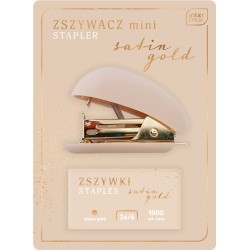 Zszywacz mini+zszywki SATIN GOLD
