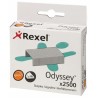 Zszywki REXEL Odyssey, 9mm, 2500szt., wysokowydajne, srebrne