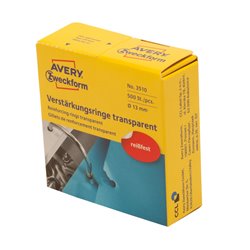 Pierścienie wzmacniające przezroczyste Ø 13 mm, mechanizm do segregatora 500 szt. / op., Avery 3510