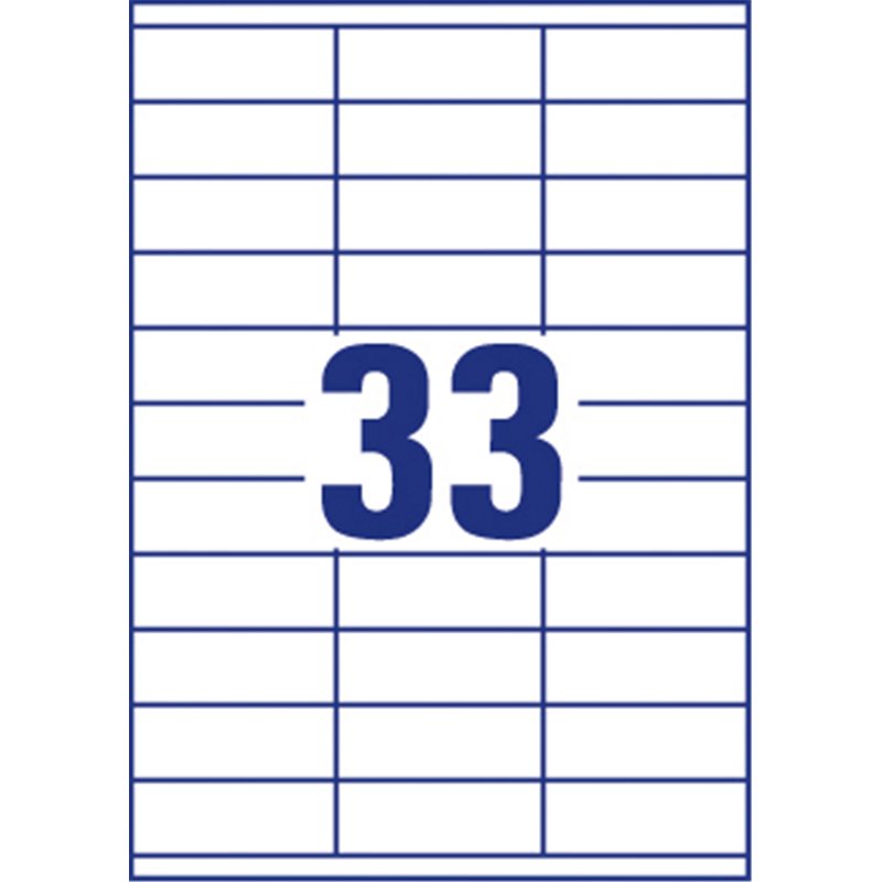 Etykiety uniwersalne Economy Europe100 by Avery Zweckform, A4, 100 ark./op., 70 x 25,4 mm, białe