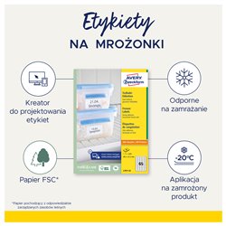 Etykiety na produkty mrożone 38,1 x 21,2 mm, białe etykiety papierowe 25 ark. / op., etykiety do mrożenia, Avery L7971-25