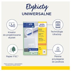 Trwałe etykiety papierowe 48,5 x 16,9 mm, białe etykiety samoprzylepne, etykiety do druku 100 ark. / op., Avery 3667