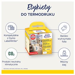 Etykiety na rolce, etykiety foliowe 25 x 54 mm, etykiety do termodruku, białe etykiety wodoodporne, etykiety poliestrowe na zna