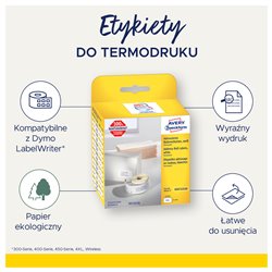 Etykiety na rolce, usuwalne etykiety papierowe 19 x 51 mm, etykiety do termodruku, białe etykiety samoprzylepne, 500 etyk. / 1 