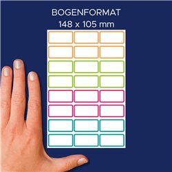 Naklejki do oznaczania 15 x 32 mm, 48 naklejek, kolorowe ramki, AVERY