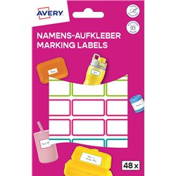 Naklejki do oznaczania 15 x 32 mm, 48 naklejek, kolorowe ramki, AVERY