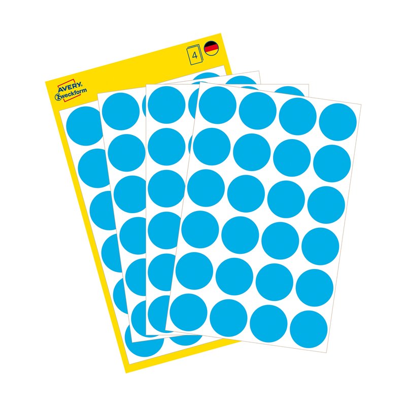 Kółka do zaznaczania Ø 18 mm, niebieskie etykiety papierowe, etykiety okrągłe z trwałym klejem, etykiety do oznaczenia 96 