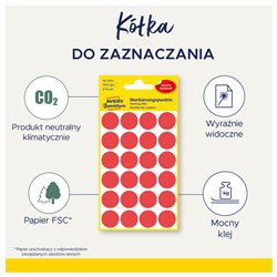 Kółka do zaznaczania Ø 18 mm, zielone etykiety papierowe, etykiety okrągłe z trwałym klejem, etykiety do oznaczenia 96 ety
