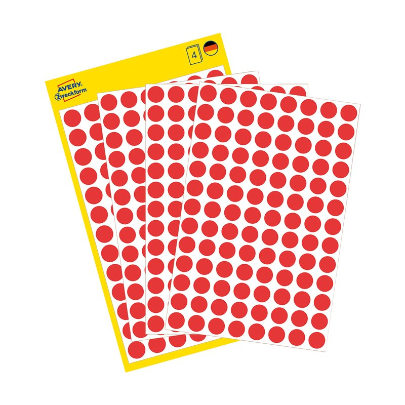 Kółka do zaznaczania Ø 8 mm, czerwone etykiety papierowe, etykiety okrągłe z usuwalnym klejem, etykiety do oznaczenia 416 e