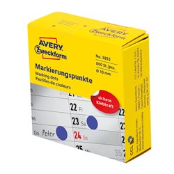 Kółka do zaznaczania w dyspenserze Ø 10 mm, niebieskie etykiety papierowe, etykiety okrągłe z trwałym klejem, etykiety do 