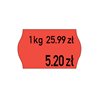 Etykiety cenowe w rolce do metkownicy dwurzędowej, 26 x 16 mm, czerwone cenówki, metki METO M30014337