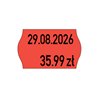 Etykiety cenowe w rolce do metkownicy dwurzędowej, 26 x 16 mm, czerwone cenówki, metki METO M30014337