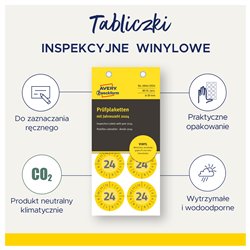 Tabliczki znamionowe, naklejki serwisowe 20_ winylowe do opisu ręcznego, etykiety wodoodporne Ø 30 mm, niebieskie etykiety fol