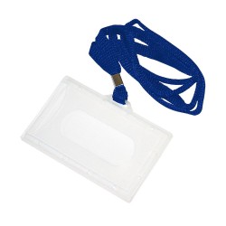 Identyfikator poziomy z taśmą niebieską holder...