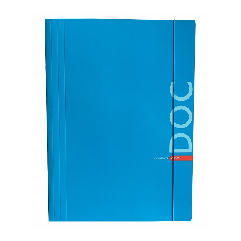 Teczka A4 z gumką fluo mix kolorów kartonowa