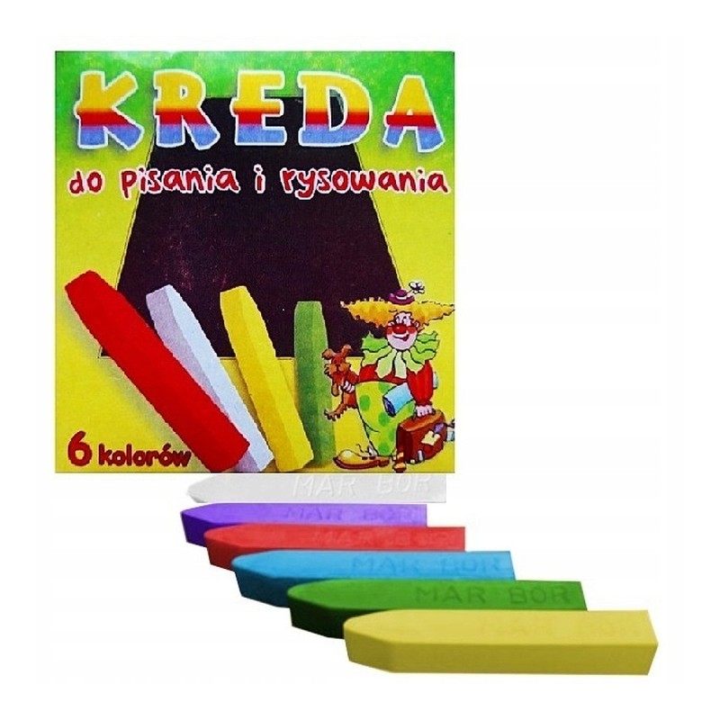 Kreda kolorowa 6 sztuk szkolna B3