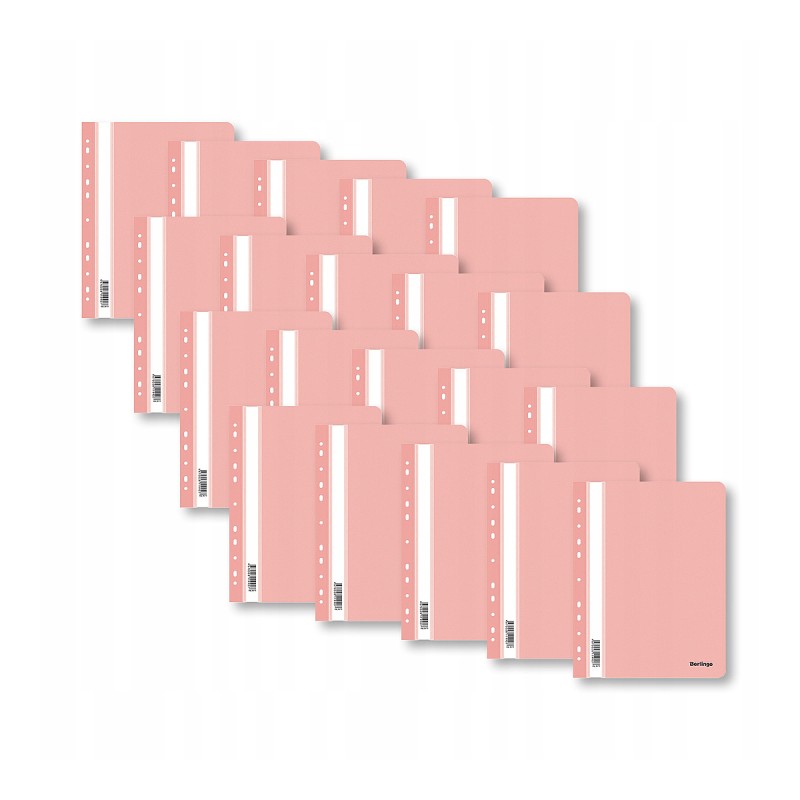 Skoroszyt A4 Berlingo różowy z perforacją