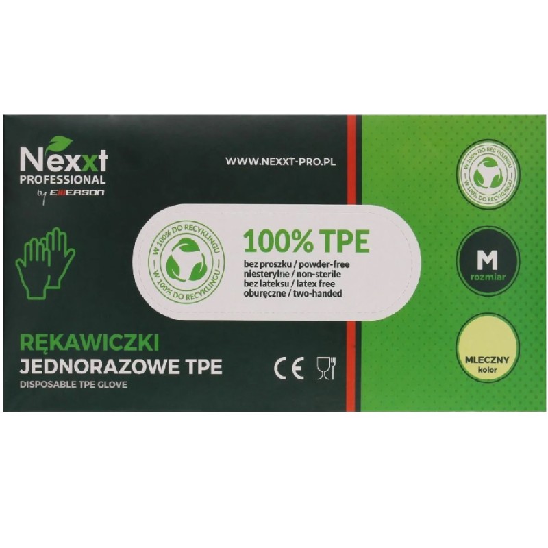 Rękawiczki TPE Jednorazowe rozmiar M – Bezlateksowe, Elastyczne