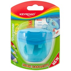 Temperówka KEYROAD, plastikowa, potrójna, blister, mix kolorów