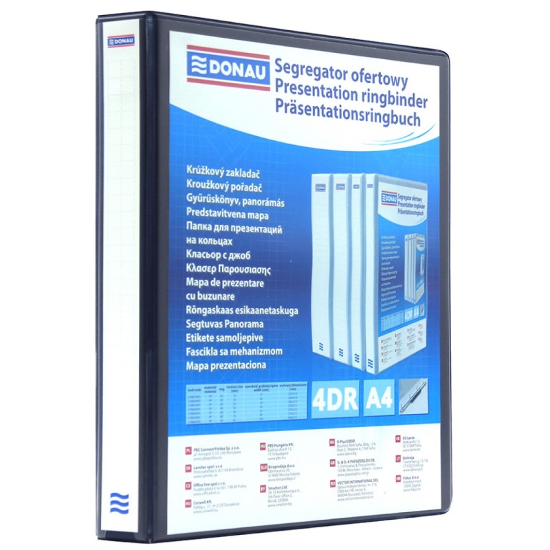 Segregator ofertowy DONAU, PP, A4/4RD/25, czarny