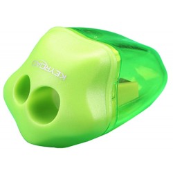 Temperówka KEYROAD Star, plastikowa, podwójna, z pojemnikiem, pakowane na displayu, mix kolorów