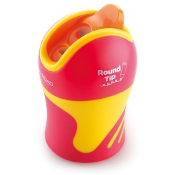 Temperówka KEYROAD Color Mate, plastikowa, podwójna, z pojemnikiem, ostrzenie zaokrąglone, pakowane na displayu, mix kolorów