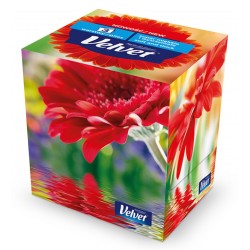 Chusteczki kosmetyczne celulozowe VELVET Cube Style, 3-warstwowe, 56 listków, biały