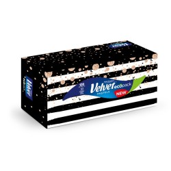 Chusteczki kosmetyczne celulozowe VELVET Harmony, 3-warstwowe, 120 listków, biały