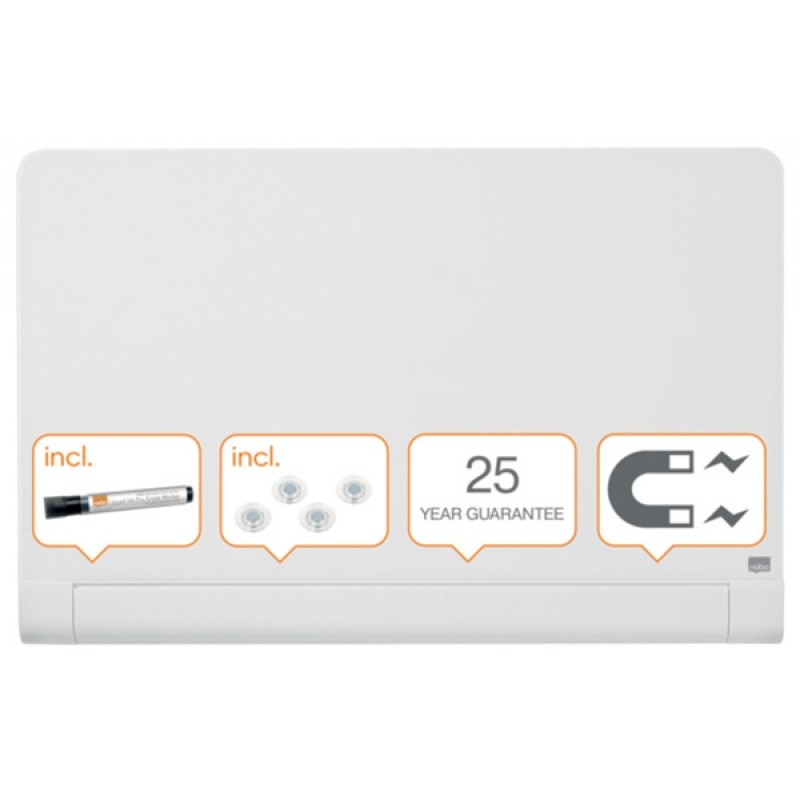 Tablica suchoś. -magn. NOBO Brillant, 100x60cm, panoramiczna 45", szklana, biała