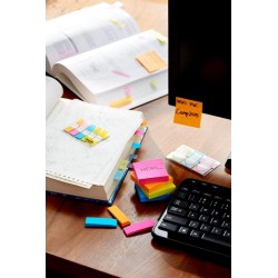 Znaczniki POST-IT® (670/5), papier, 15x50mm, 5x100 kart., mix kolorów neonowy