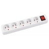 Przedłużacz OFFICE PRODUCTS, 5 gniazd, 3m, z uziemieniem i wyłącznikiem, biały