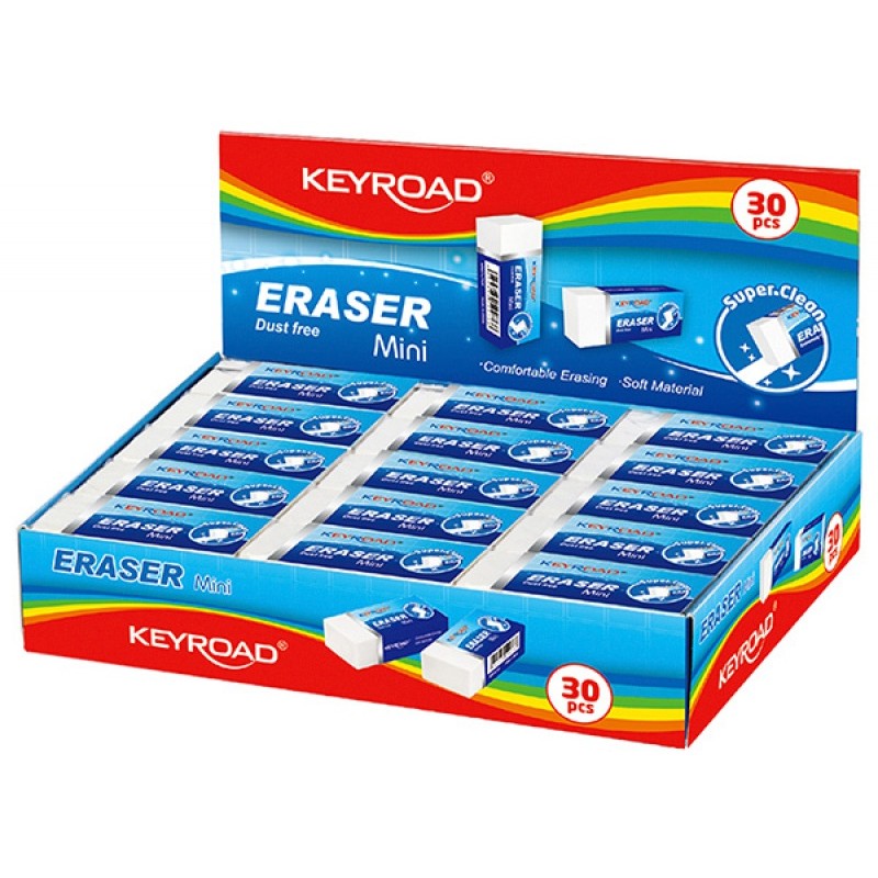 Gumka uniwersalna KEYROAD Mini, pakowane na displayu, biała Gumka uniwersalna KEYROAD Mini, pakowane na displayu, biała