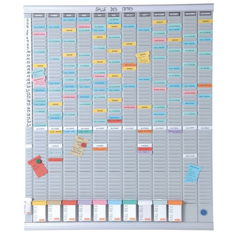 Planer roczny NOBO T-Card, 13 kolumn, 54 okienka