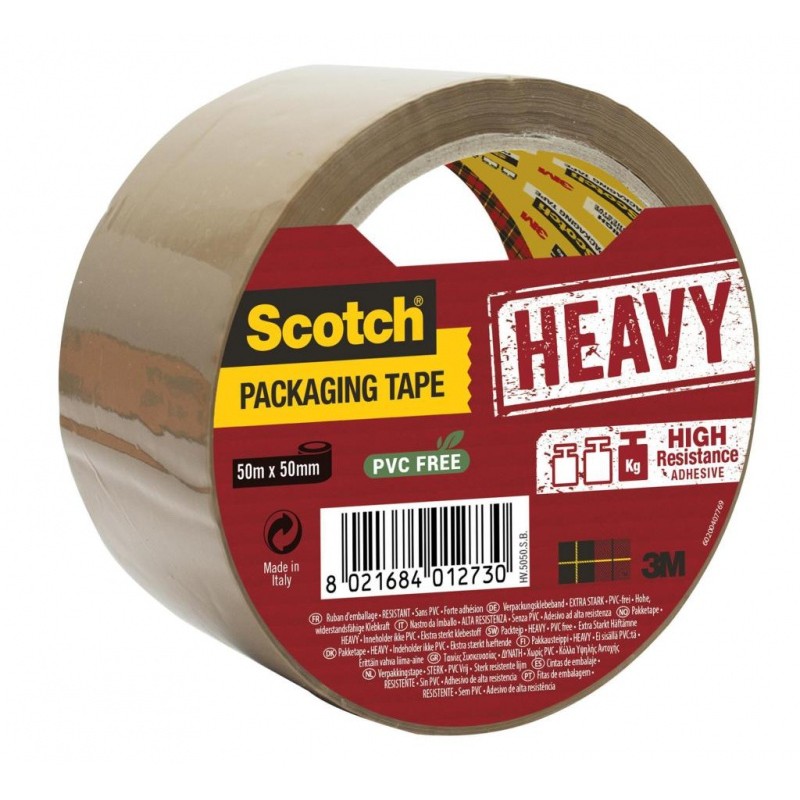 Taśma pakowa do wysyłek SCOTCH® Heavy (HV.5050.S.B), bardzo mocna, 50mm, 50m, brązowy