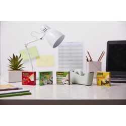 Taśma biurowa SCOTCH® Magic™ (SM3-12), matowa, z dyspenserem, 19mm, 33m, 3szt., podajnik C-38 czarny GRATIS